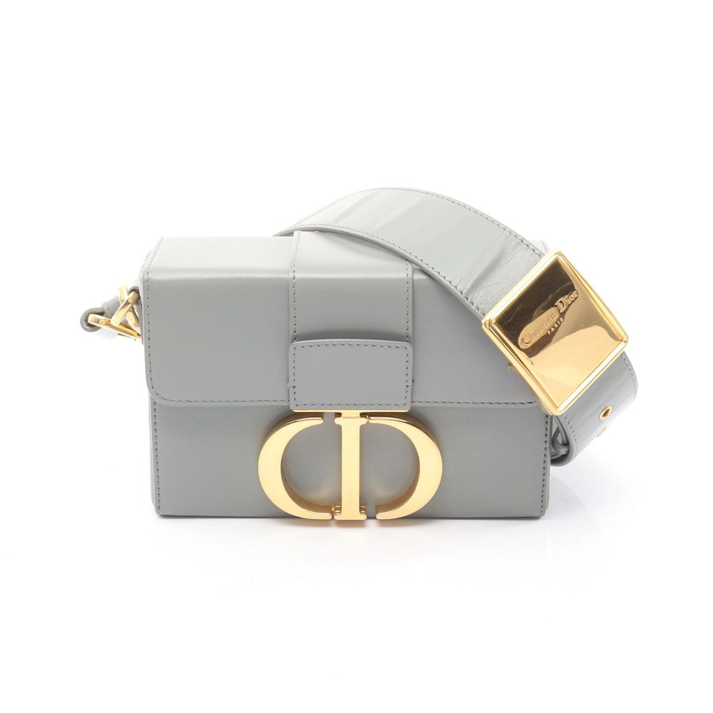 Christian Dior Montaigne Shoulder Bag Leather Blue